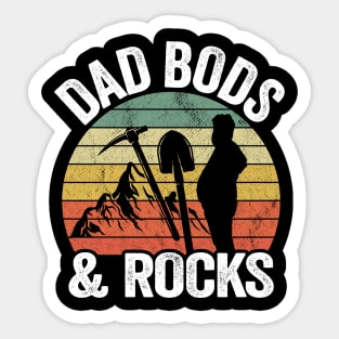 Dad Bods & Rocks Rock Collector Daddy Retro Funny Geologist Sticker